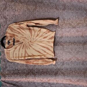 Democracy Tie Dye Lightweight Knit Business Casual V Neck Sweater Size Small